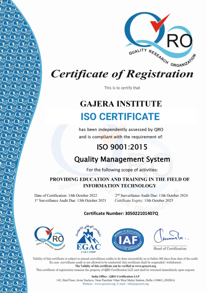 gajera institute - iso 9001-2015